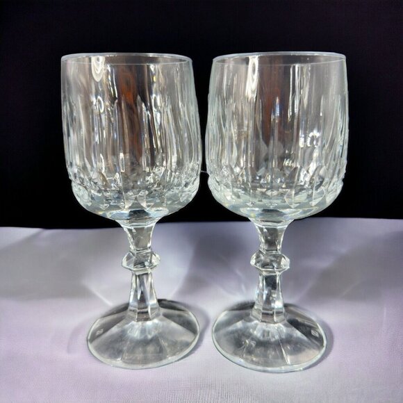 Echt Bleikristall Schott Zwiesel Clear Crystal Germany Water Goblets Cup Set 2 - Picture 1 of 11